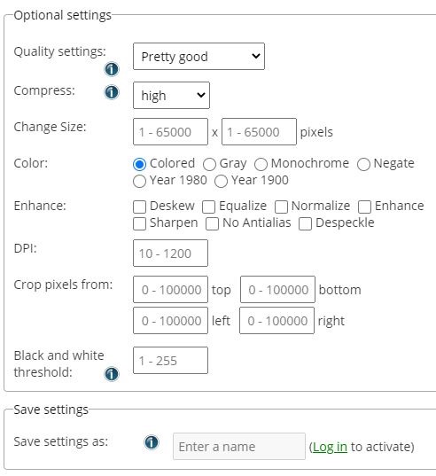 Online-Convert Video to Images Interface