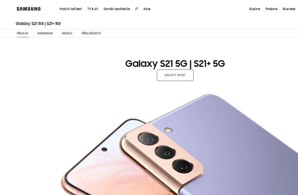 Samsung Galaxy S21 Scroll Animation Website Example