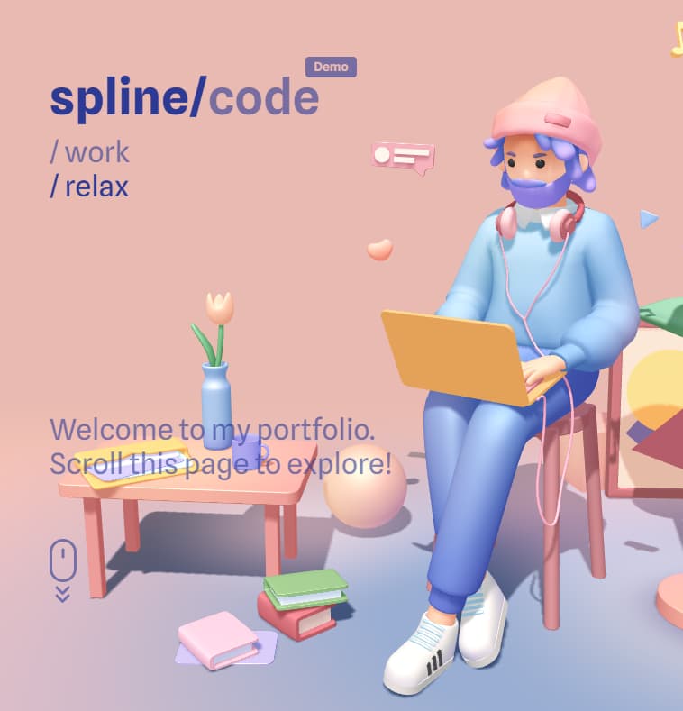 Three.js interactive scroll animation example